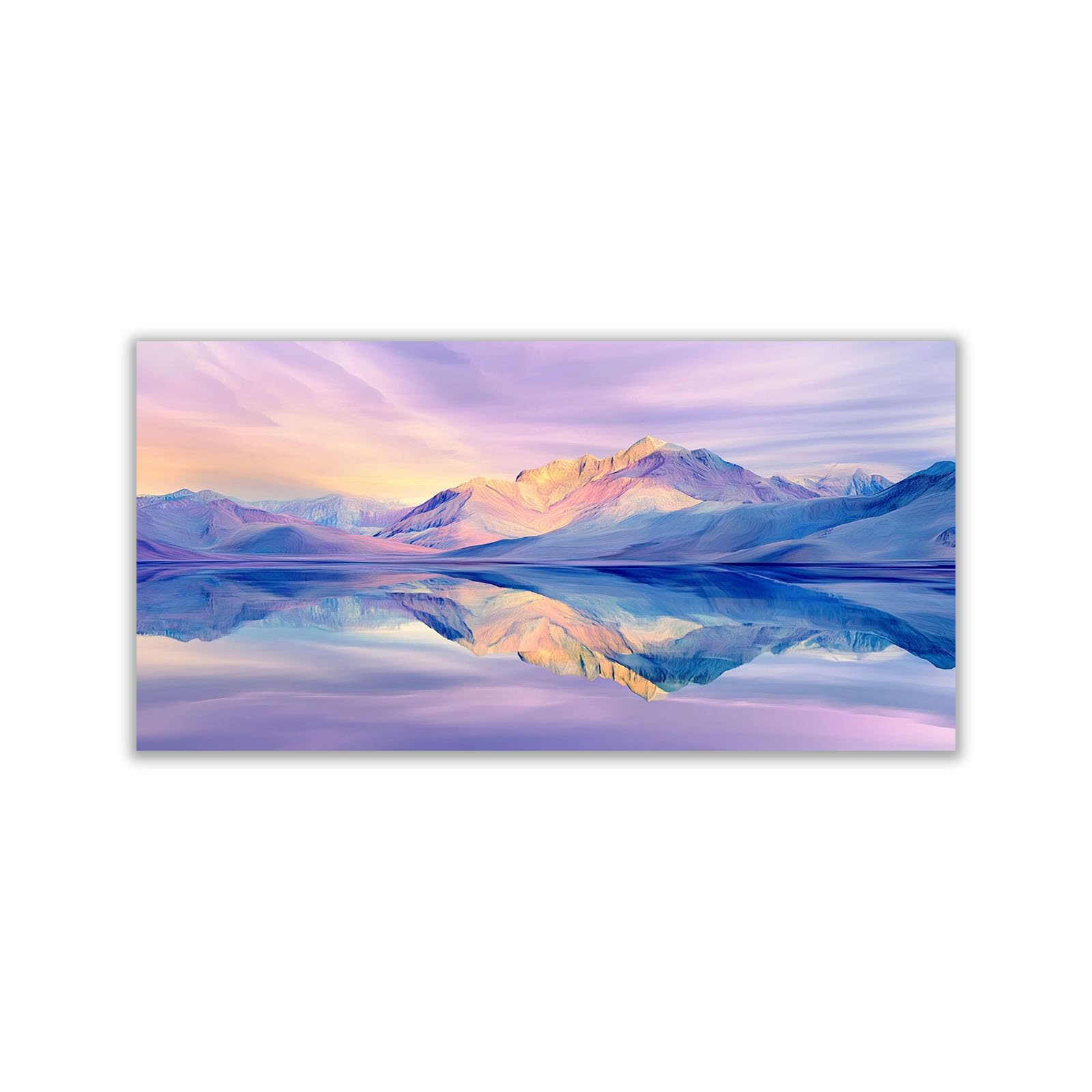 WIKEO Beach Pictures on Canvas Wall Art Abstract Landscape Painting Modern Prints Seaview Landscape Artwork - for Living Room Bedroom Home Office Wall Decoration(Purple 4)-70x140cm Unframed