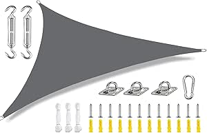 Protection UV 95% Jardin Voile D'ombrage Triangulaire 3x3m - Imperméable Et 95% UV - Pour Terrasse Et Jardin Voile UV95% Terrasse