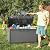 Greesum 100 Gallon Resin Deck Box Large Outdoor Storage with Cushions for Patio Furniture, Garden Tools, Pool Supplies, Weatherproof and UV Resistant, Lockable, Gray