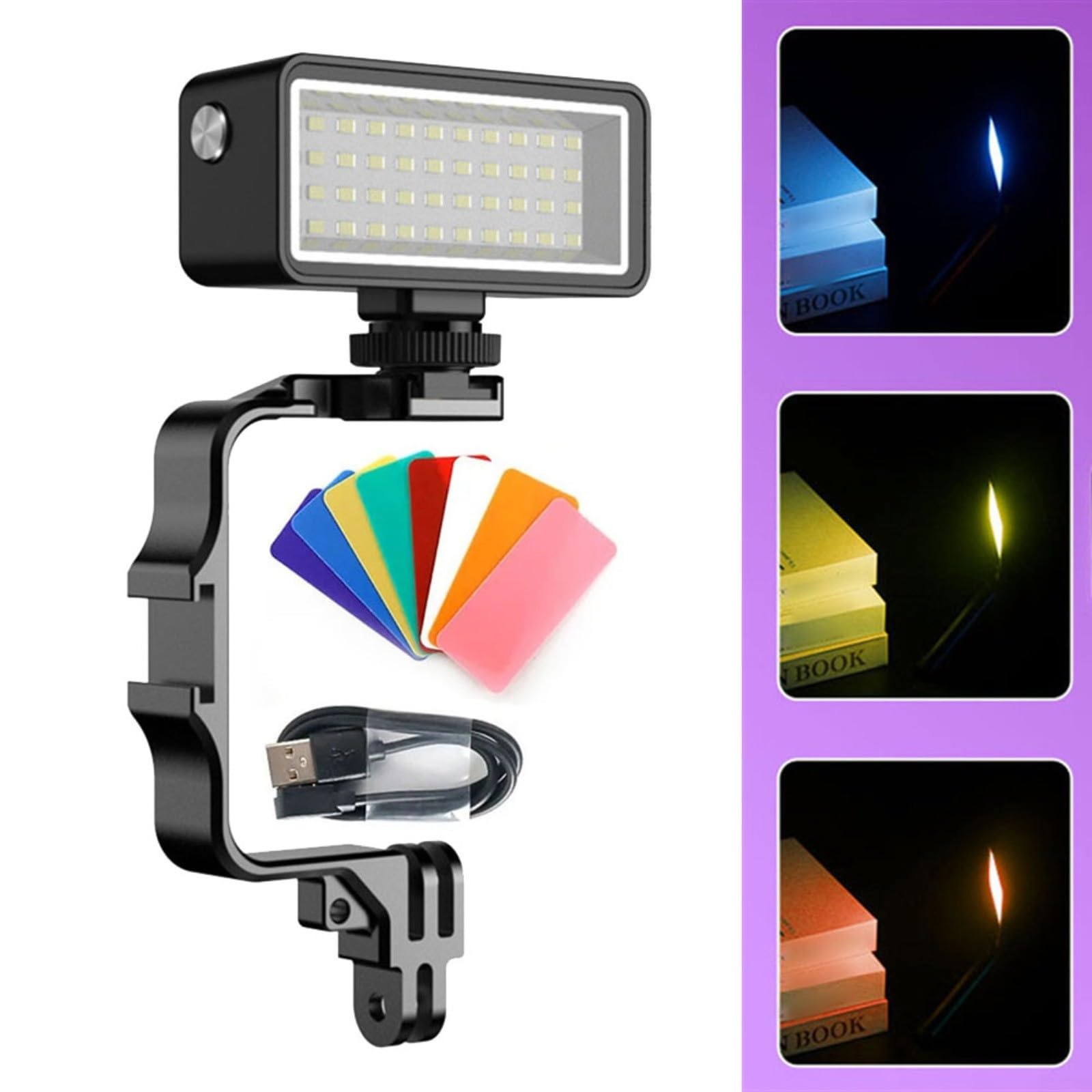 Unterwasserfotografie, Tauchlicht, IPX8, wasserdicht, 40 m wasserdicht, Tiefe 2500 mAh, großer Akku, vollständig aufgeladen in 2,5 Stunden, für GoPro für DJI für Action-Kamera (Beleuchtung)
