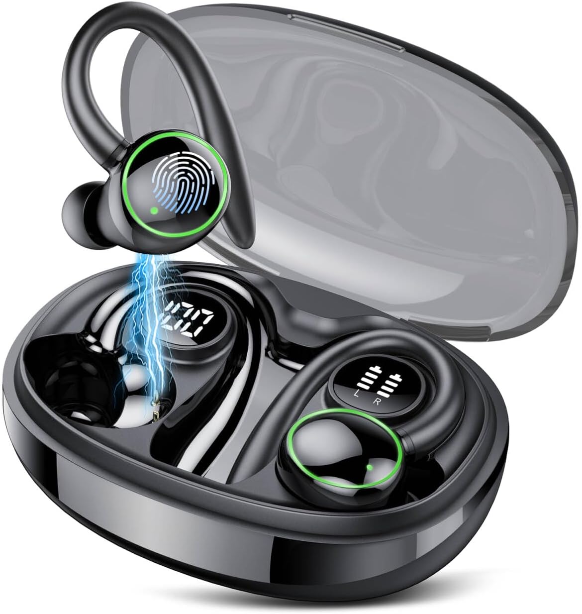 Ai Translation Earbuds Real Time, 164 AI Language Translator Earbuds,3-in-1 Translator Earbud Bluetooth 5.4 with 5 Translation Modes,48H Translatior Headphones for Travel, Business, Learning, Black