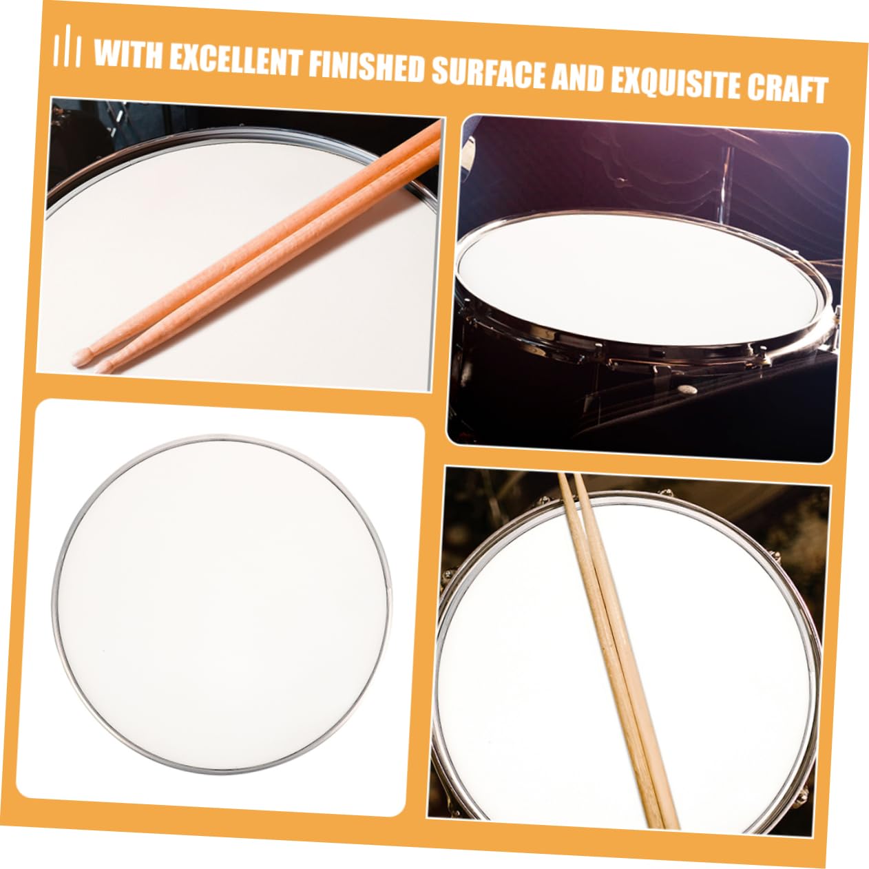 FAVOMOTO Drum Replacement Skin Round Silent Drum Head Jazz Drum Skin Drum Supplies Drum Head Cover Mesh Drum Head