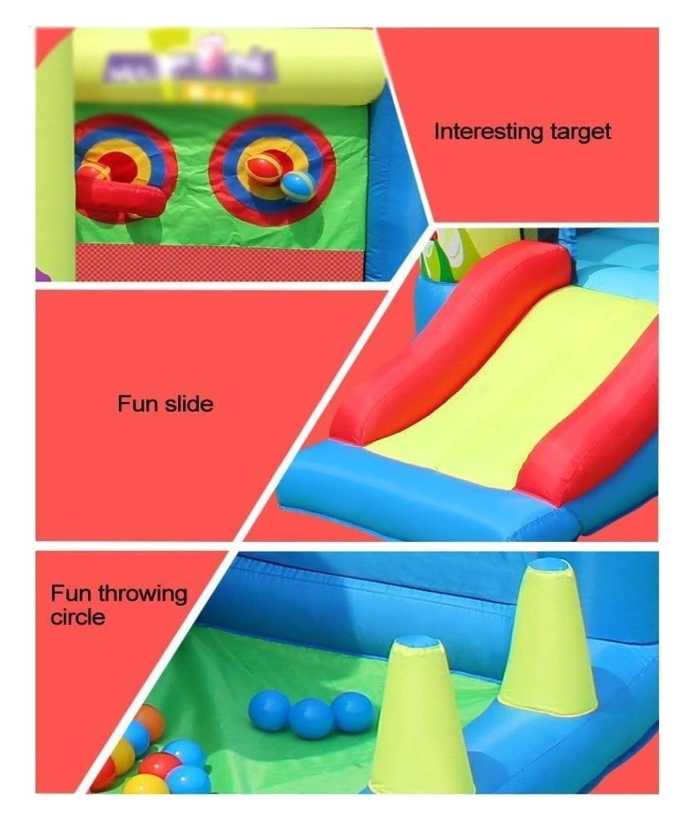 Castillo Hinchable, Cojín de Aire Piscina Juguete Trampolín Inflable casero Grande