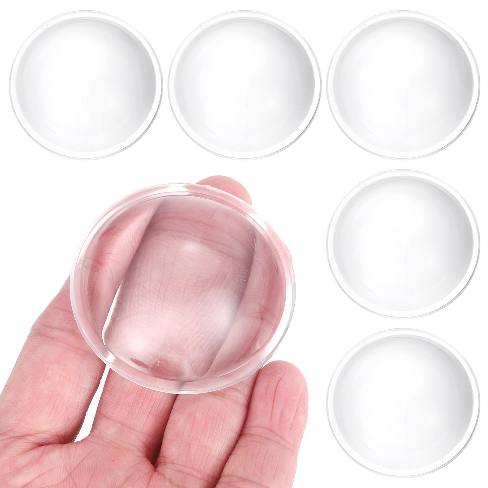 PATIKIL 6Pcs Diameter 54mm Flat Convex Lens, Height 19mm PMMA Acrylic LED Optical Smooth Convex Condenser Lens with Edge for Flashlight Bike Head Lamp Spotlight, Transparent