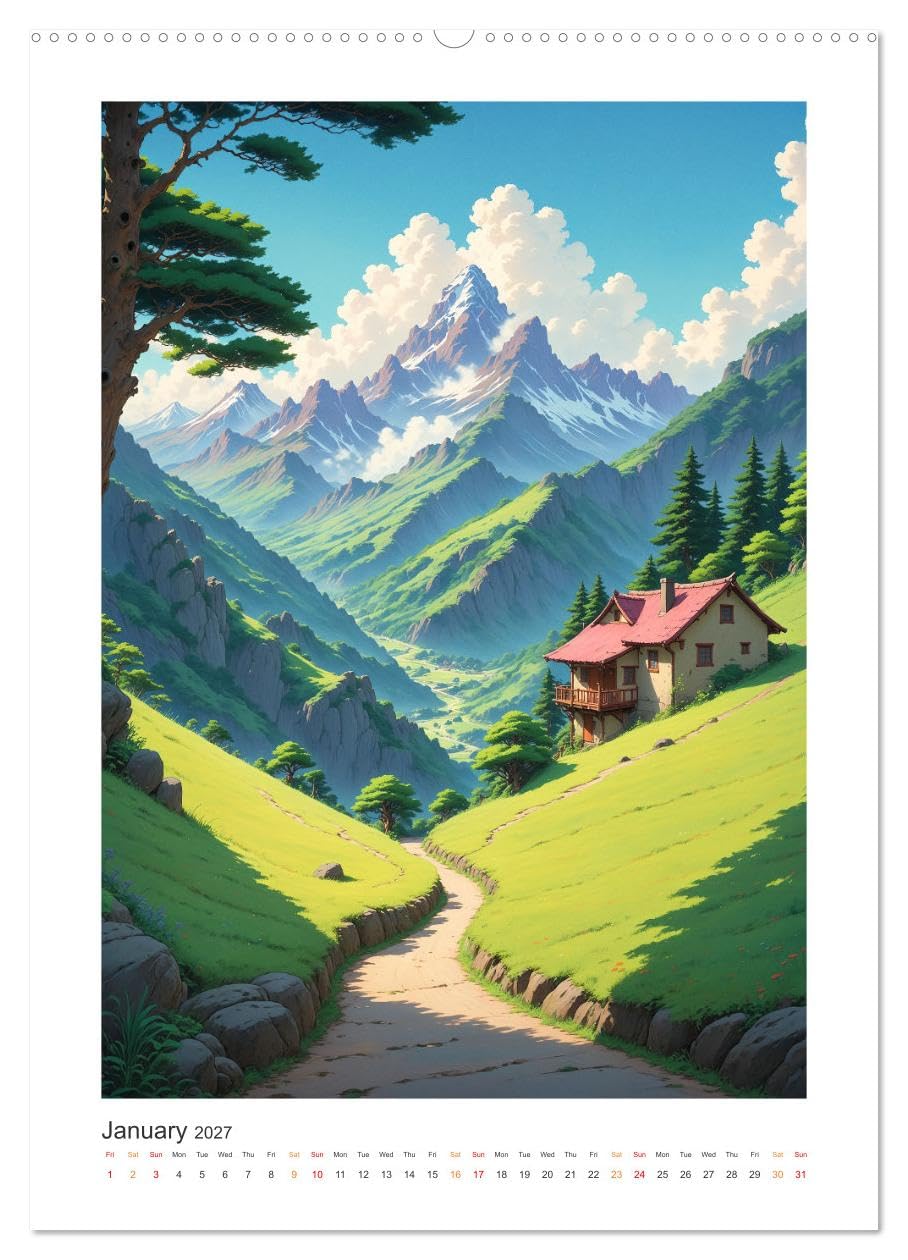 Fantastic Anime Worlds (Wall Calendar 2027 DIN A2 portrait), CALVENDO 12 Month Wall Calendar: A journey through fantastic anime worlds.