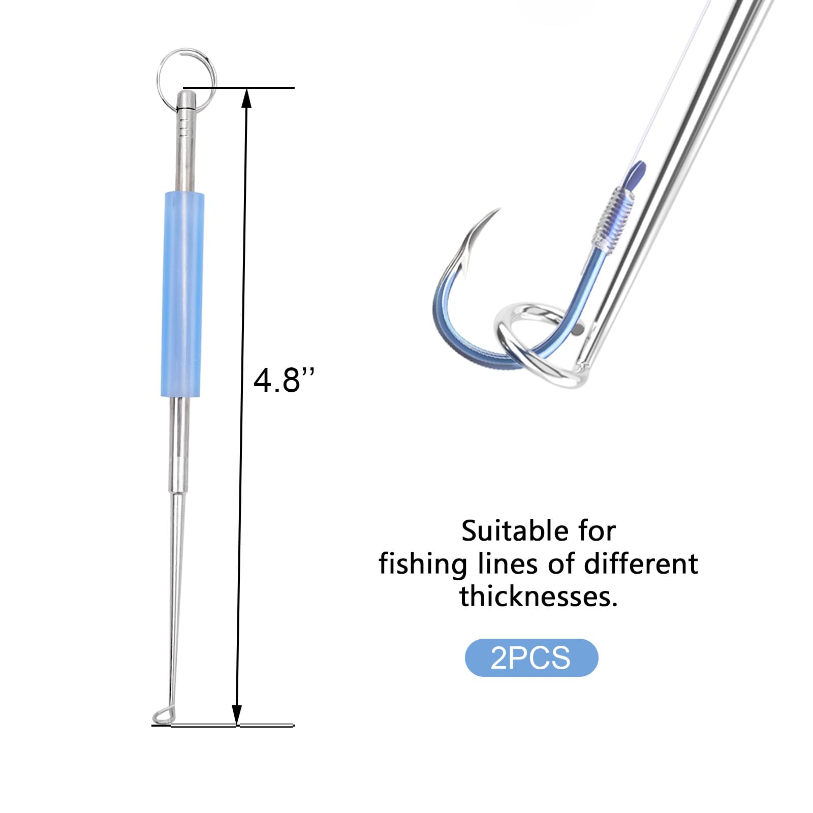 Medsuo 2 piezas de acero inoxidable para desenganchar, desenganchar, herramientas de extracción de anzuelos de pesca, suministros de pesca para pesca en lago, río, pesca en el mar