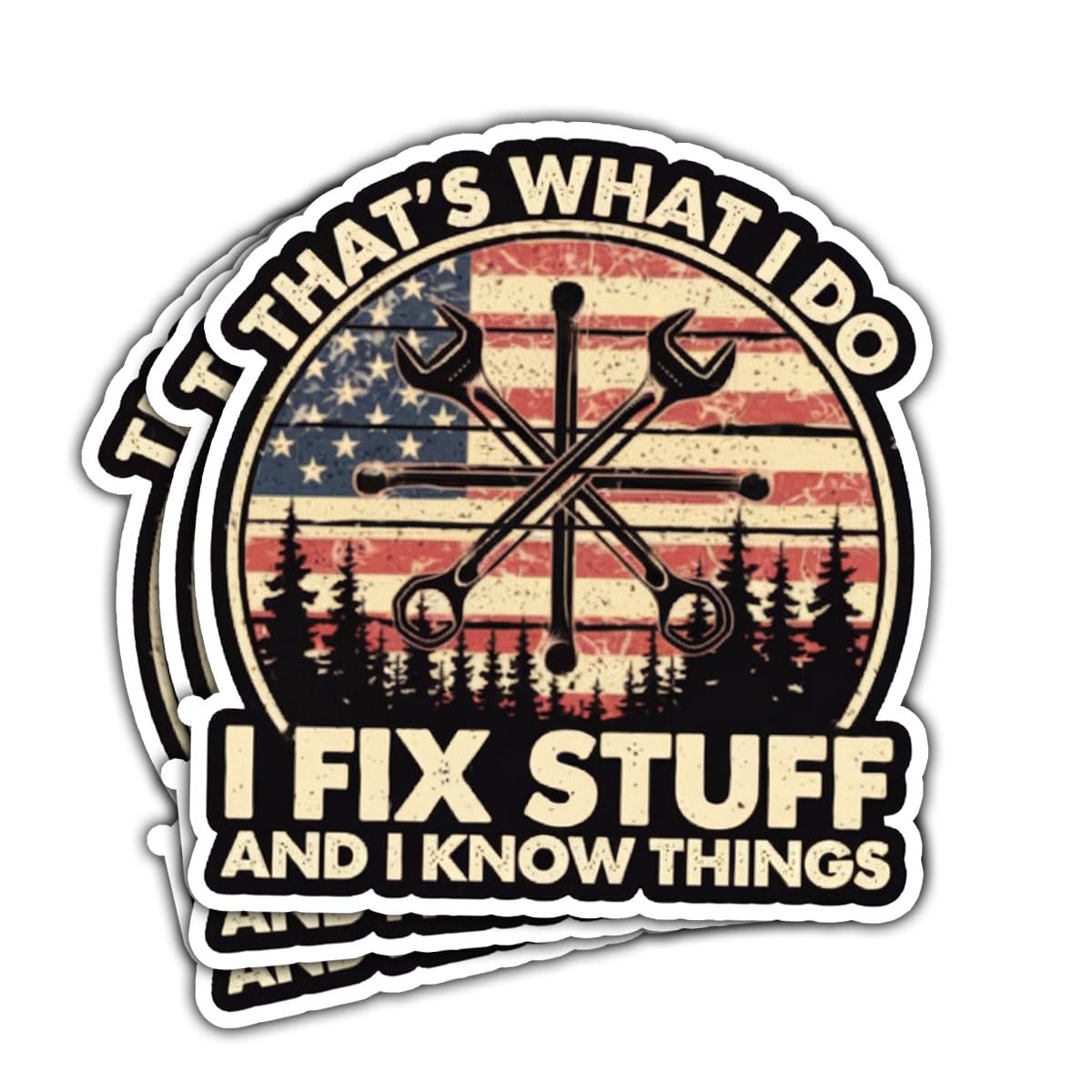 3 Pcs That's What I Do I Fix Stuff and I Know Things Sticker, Mechanic Stickers and Decals, Toolbox Stickers for Mechanics - Vinyl Decal 3 Inches for