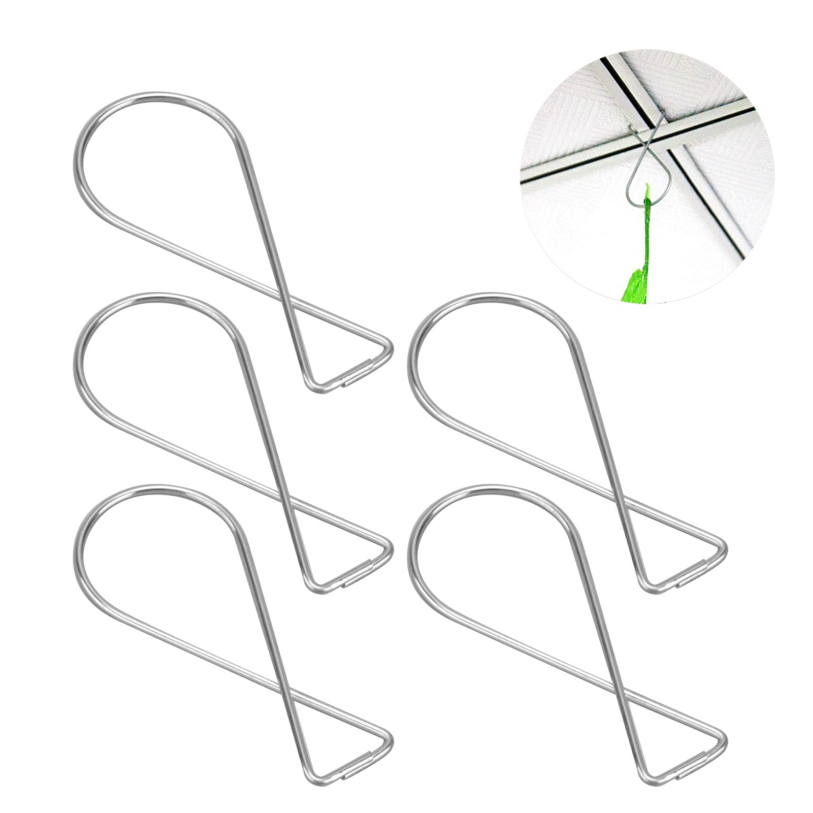 Lot De 75 Crochets De Plafond - 25 Crochets Blancs + 50 Clips, Pour Suspensions Sans Perçage