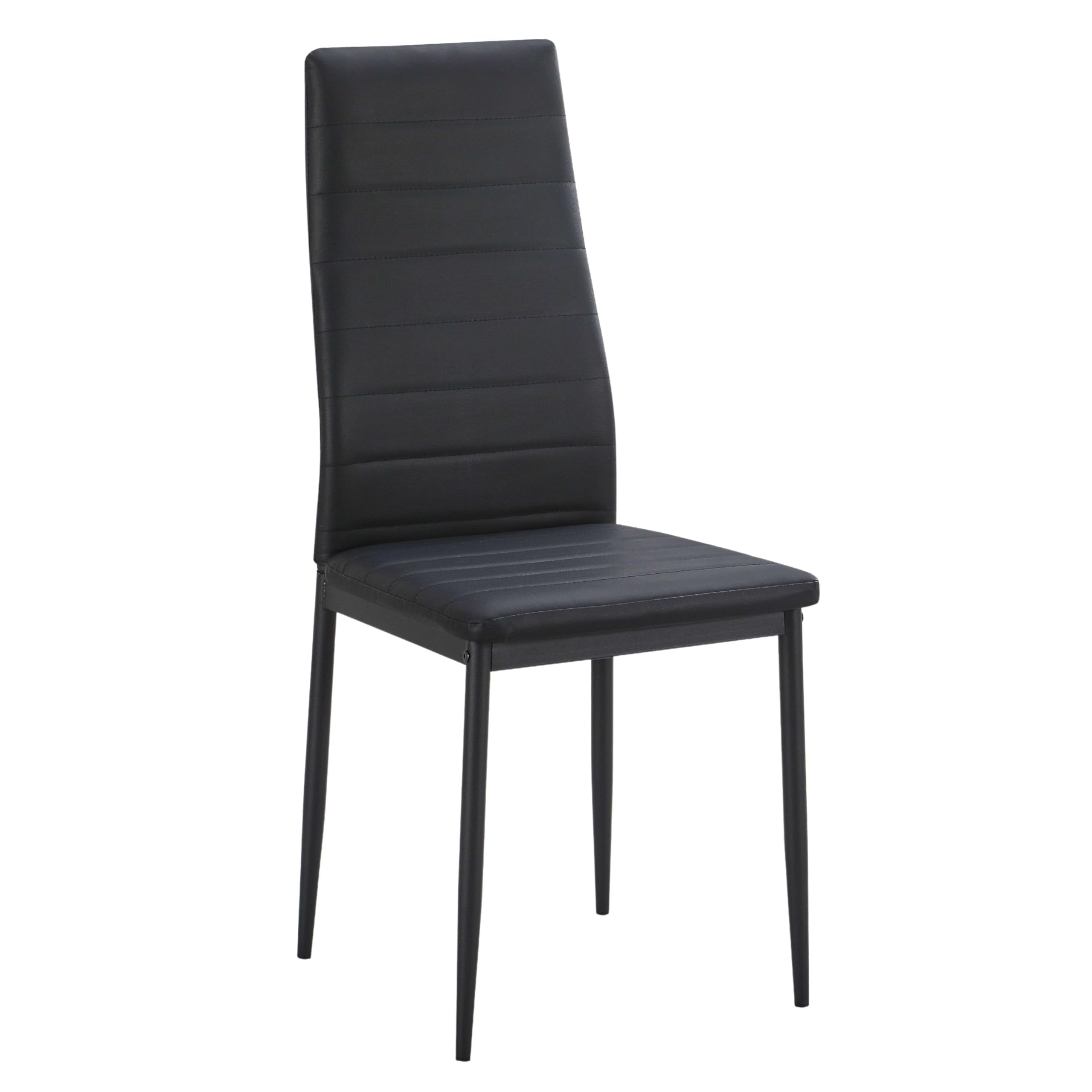 Miroytengo Pack de 4 Sillas Avat para Salón Comedor Estilo Moderno en Color Negro 42x96x52 cm