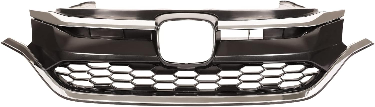 PENSUN Front Bumper Mesh Hood Upper Lower Grille Grill Fit for 2015 2016 Honda CRV CR-V W/Chrome Trim