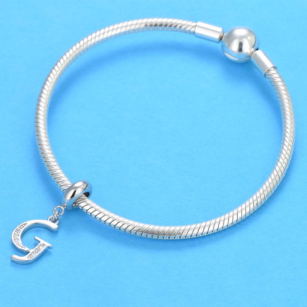 Alphabet 26 Letter A to Z Crown Pendant Charm Compatible for Women Bracelets Necklaces in 925 Sterling Silver with CZ Charms,Mother's Day Birthday Women Jewelry - Image 4
