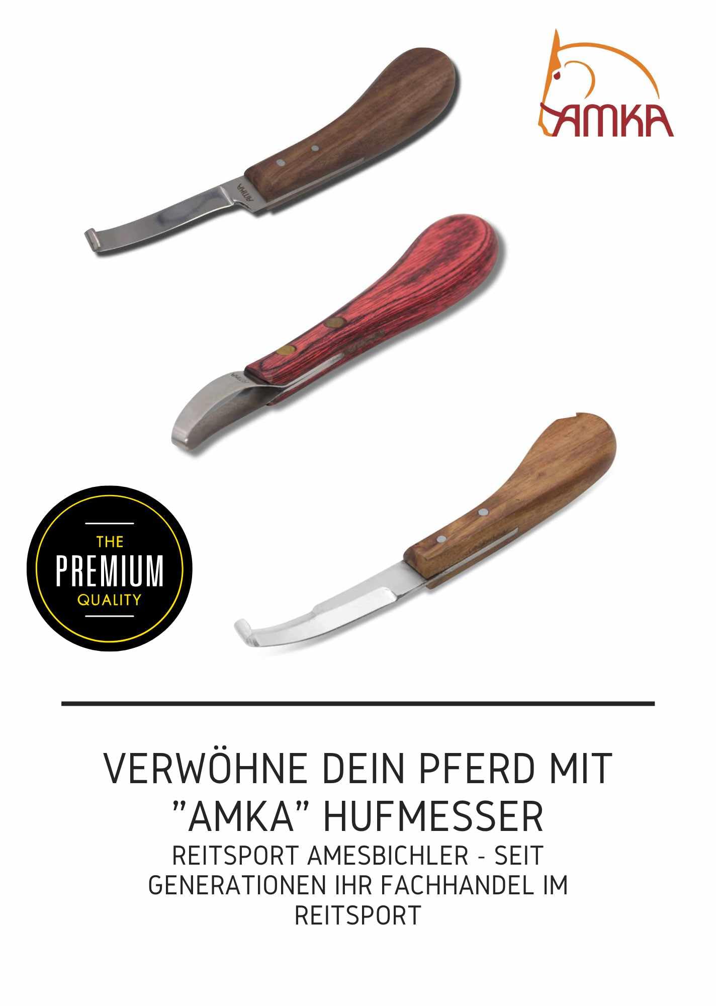 AMKA PRO Schlaufen Hufmesser Klauenmesser Rinnmesser Carbon Stahl Schlaufenhufmesser ergonomischer Griff