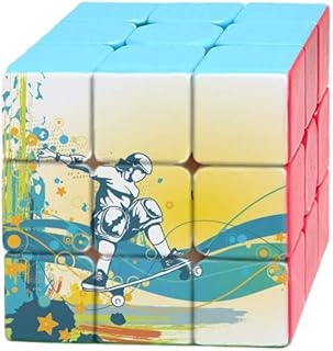 Sport Skateboard Colorful Illustration Magic Cube Puzzle 3x3 Toy Game Play