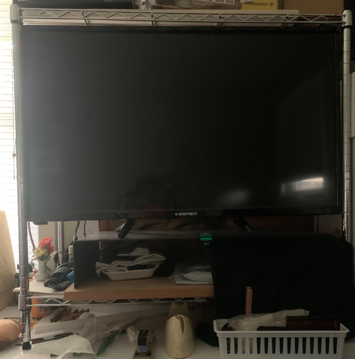 Used mainly as a TV stand on a counter
