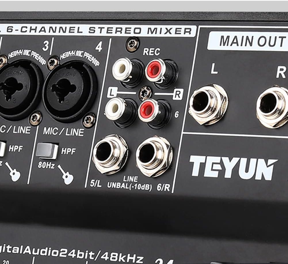 A6 6CH Protable Mini Mixer Console with Sound USB Recording Singing Webcast Party Mixer