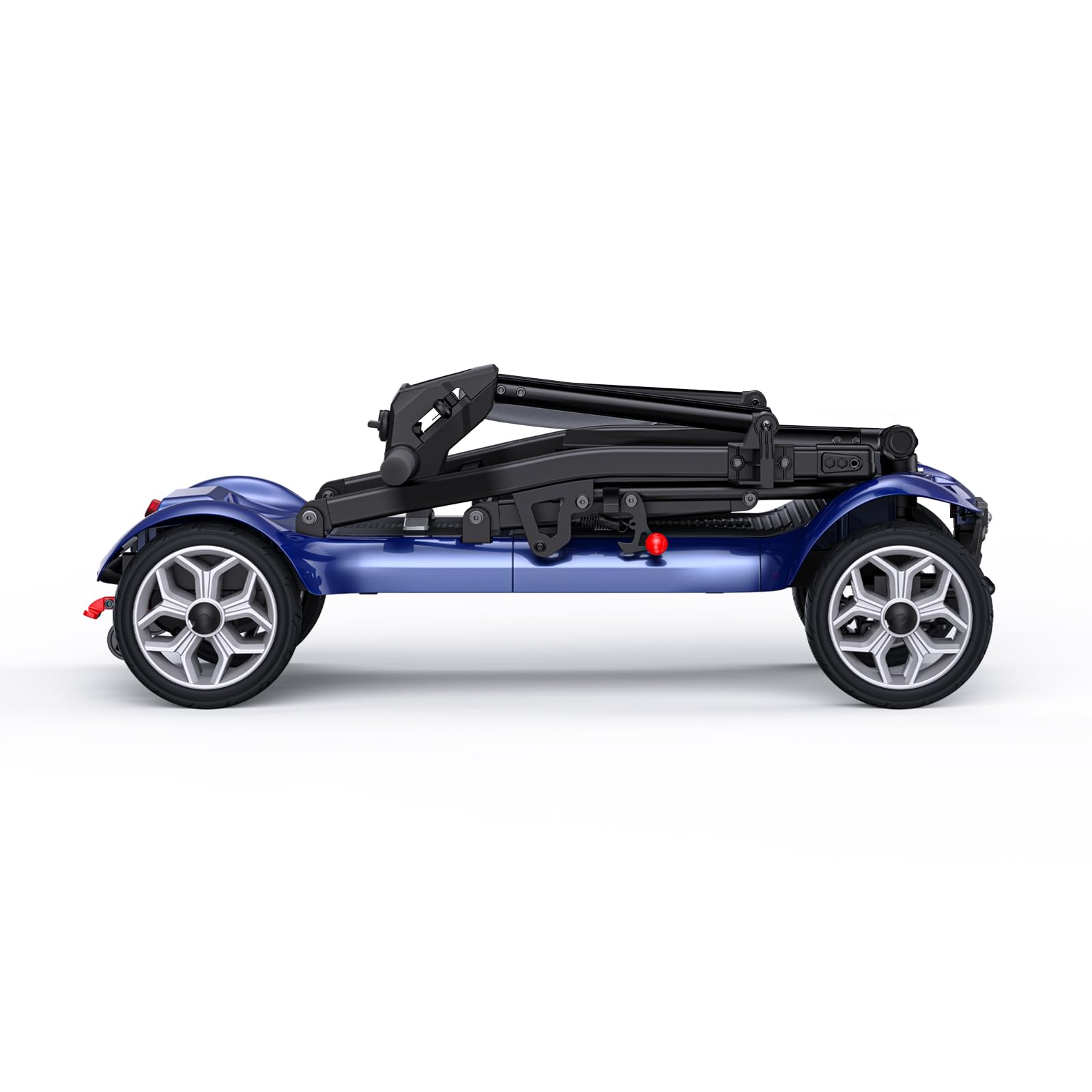 ENGWE Electric Powered Mobility Scooter, 43.2Lbs Lightweight Folding Mobility Scooters for Adults Seniors, 24Miles Long Travel w/Removable 240WH*2 Lithium Batteries and Basket, Charger (Blue)
