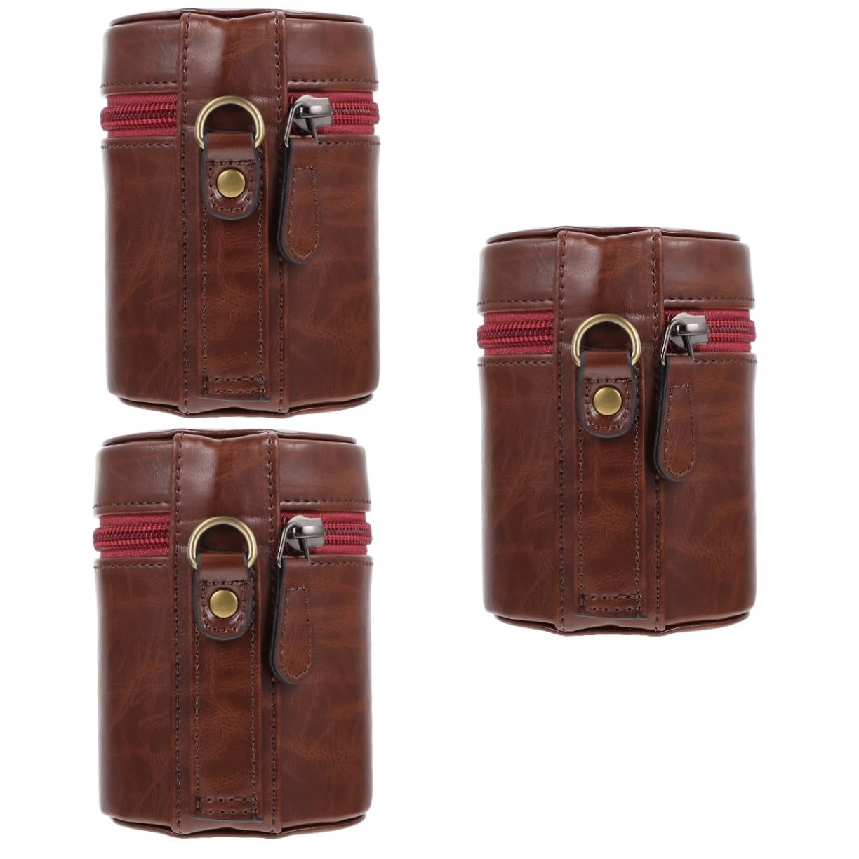 Mikikit 3Pcs Sacchetto Della Macchina Fotografica Custodia In Pelle Per Monete Protezione Dell'Obiettivo Della Fotocamera Macchina Fotografica Professionale Supporto Flash In Pelle