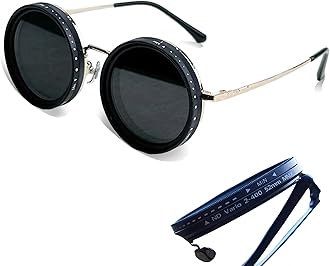 Adjustable Tint Sunglasses for Men, Polarized Round Lenses, 1-9 Gears, Ideal for Beach, Fishing, Outdoor