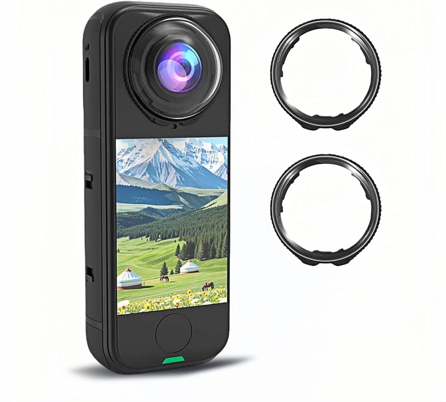 shopee 2pcs insta 360 x4 air premium lens guards, tempering glass lens protector cover for insta360 x4 air accessorie (optical glass)