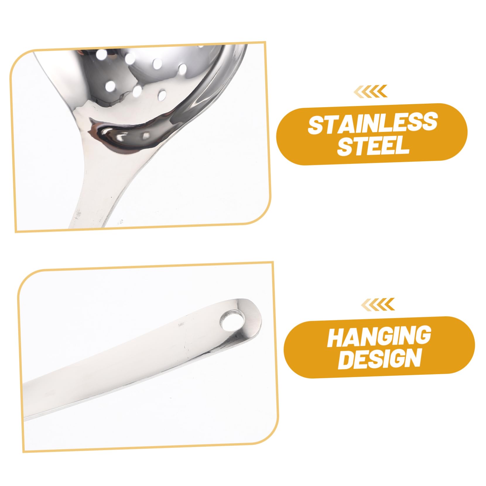 MOLUCKFU Stainless Steel Serving Spoons Set Large Size Reusable Slotted Utensils Family Dinner Party Hotel