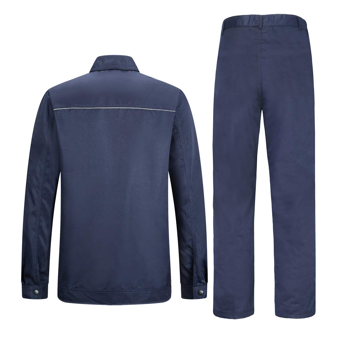 Homme Ensembles de Travail, Multi Poches Blouson de Travail, Cargo Pantalon avec Poches Manteau de Travail, Multifonctionnelle Veste de Travail pour Homme (S, Bleu marin)