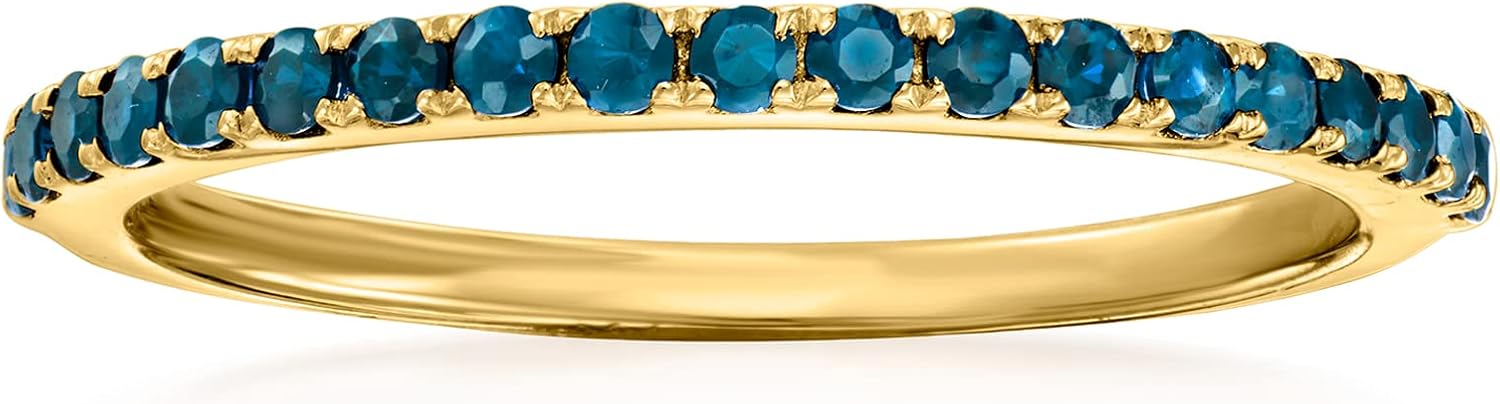 [Ross-Simons] レデイーズ rs純粋な0.30 ct。 T.W. 14ktのロンドンブルートパーズリング。サイズ7