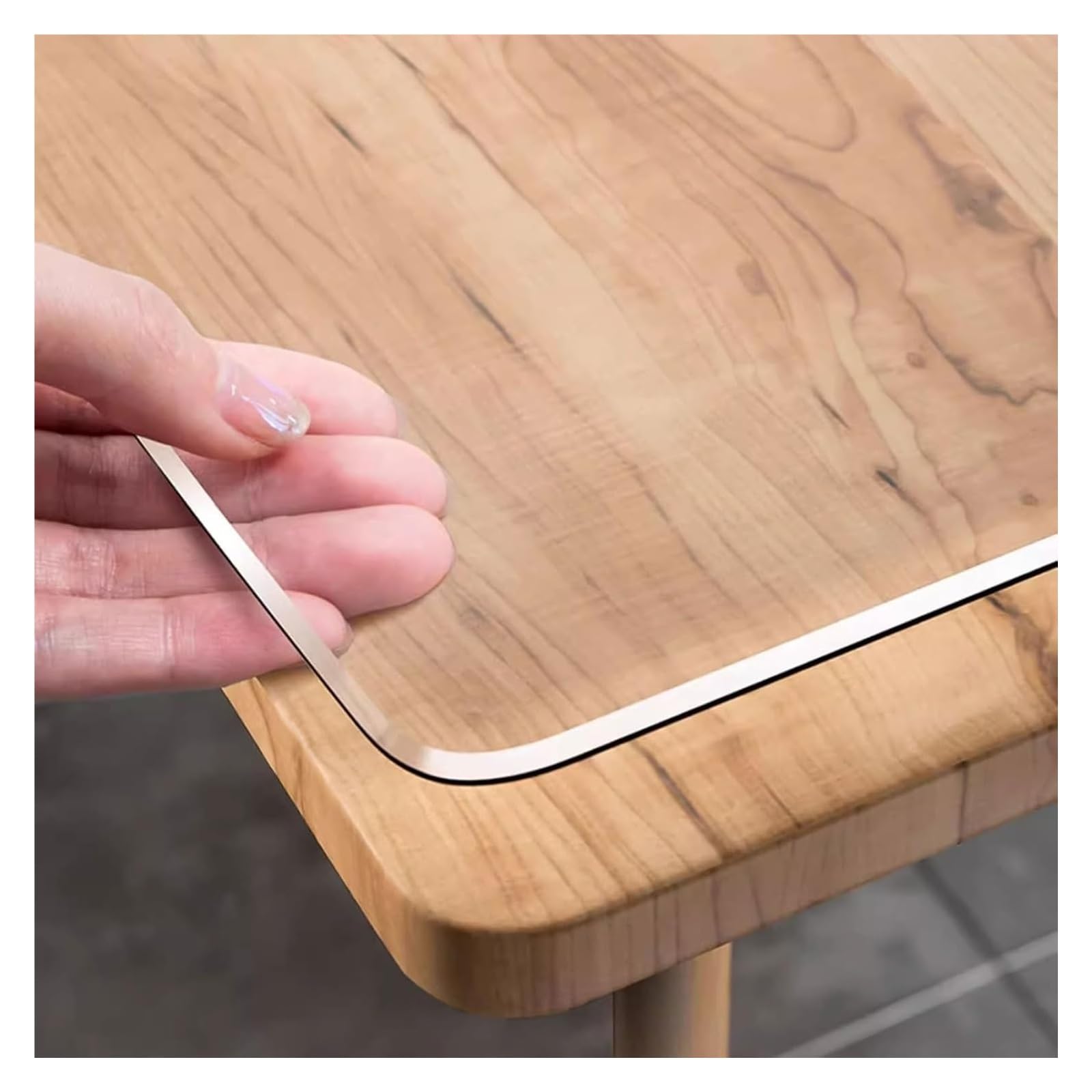 Funda de Mesa de PVC, Protector Claro de la Tabla del PVC Oilproof ningún tamaño Multi Reutilizable cortable contracción(1 x 1 cm)