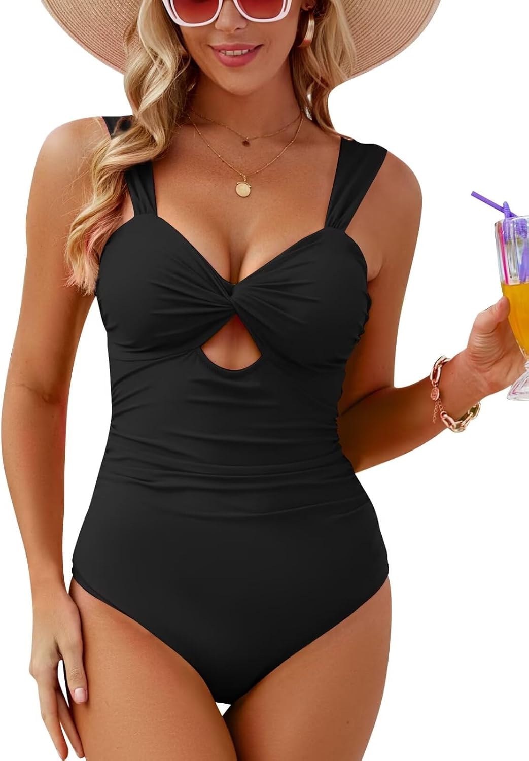 CiCiBird One Piece Swimsuit Women Tummy Control Cut Out High Waisted Bathing Suit Push Up Ruched Swimwear CiCiBird One Piece Swimsuit Women Tummy Control Cut Out High Waisted Bathing Suit Push Up Ruched Swimwear