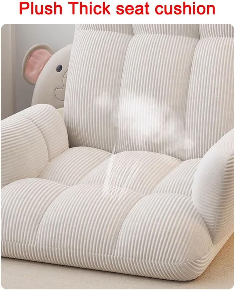 Floor Chair Recliner with 5 Positions Back Adjustable,Single Sofa Bed Chair for Adults Armchairs Living Room Floor Bay Window Lounge Chair for Reading Gaming(Green)