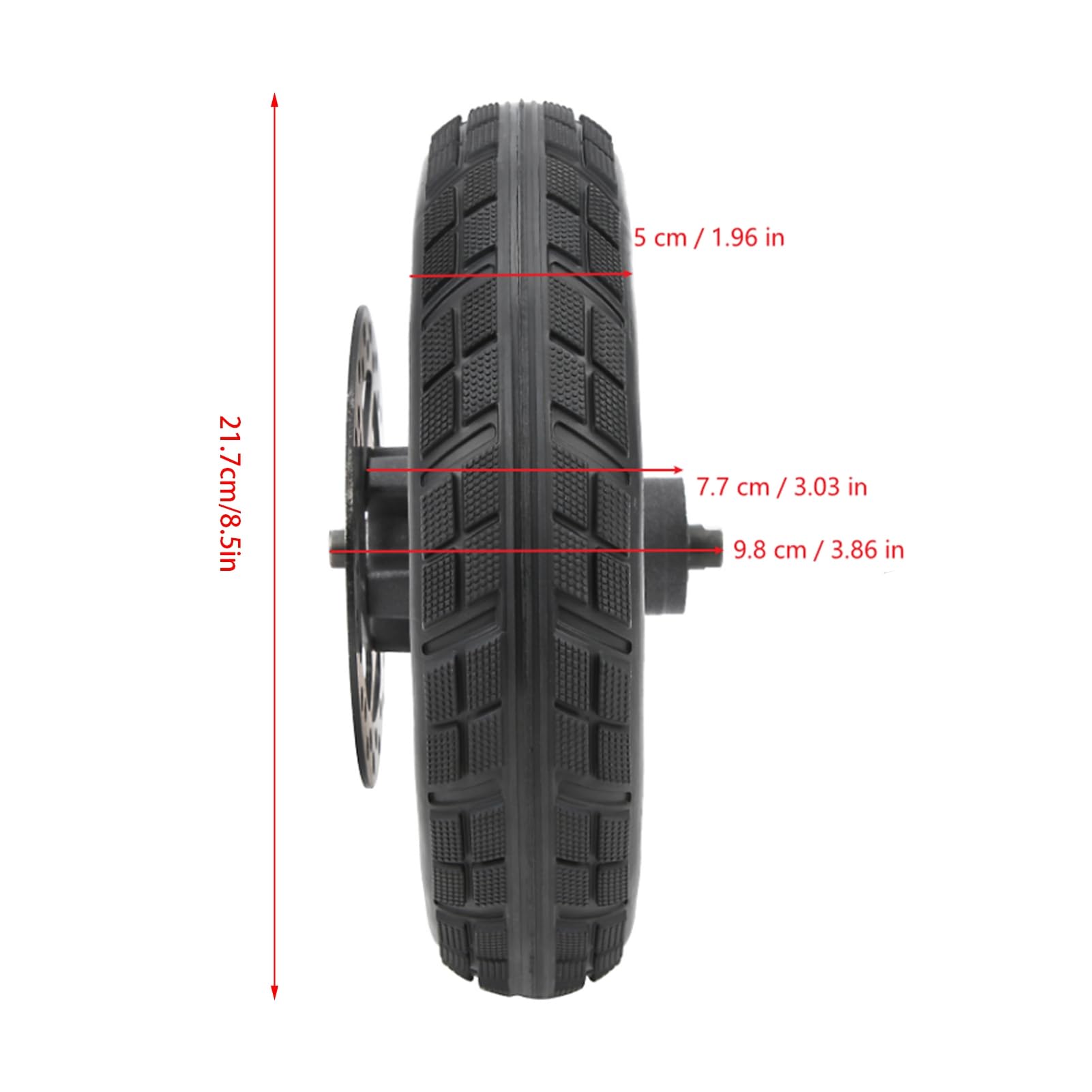 Akozon Roues de scooter électrique, roue arrière de 8,5 pouces pour Pro+pneus+frein à disque 120 mm Kit de remplacement Roue arrière de scooter électrique Anti-explosion +