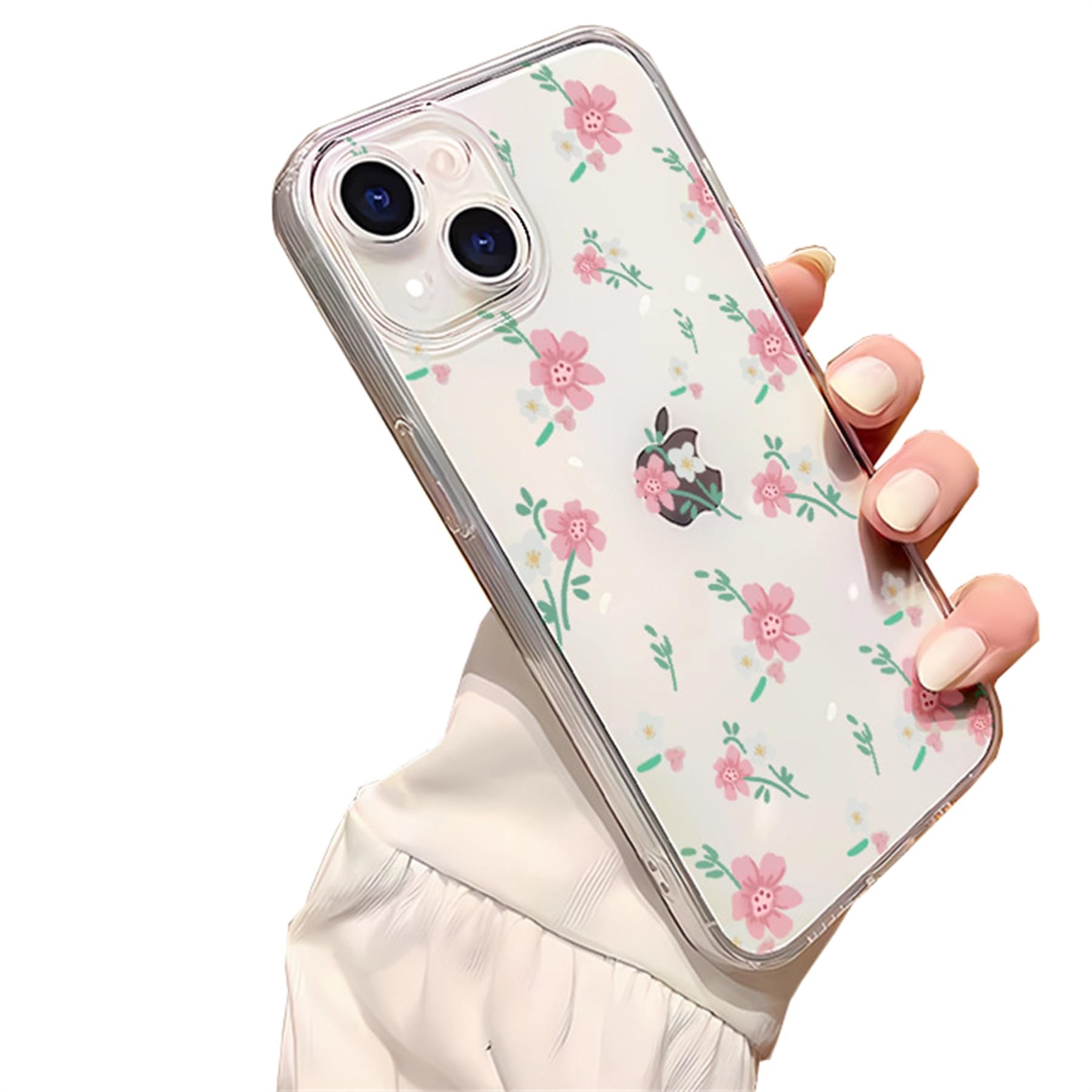 Einaily Hülle für iPhone 15 Case Crystal Clear Handyhülle Mode Chic Muster Ultra Dünn TPU Silikon Blumen Bumper Stoßfest Kratzfest Schutzhülle für iPhone 15 Slim Cover