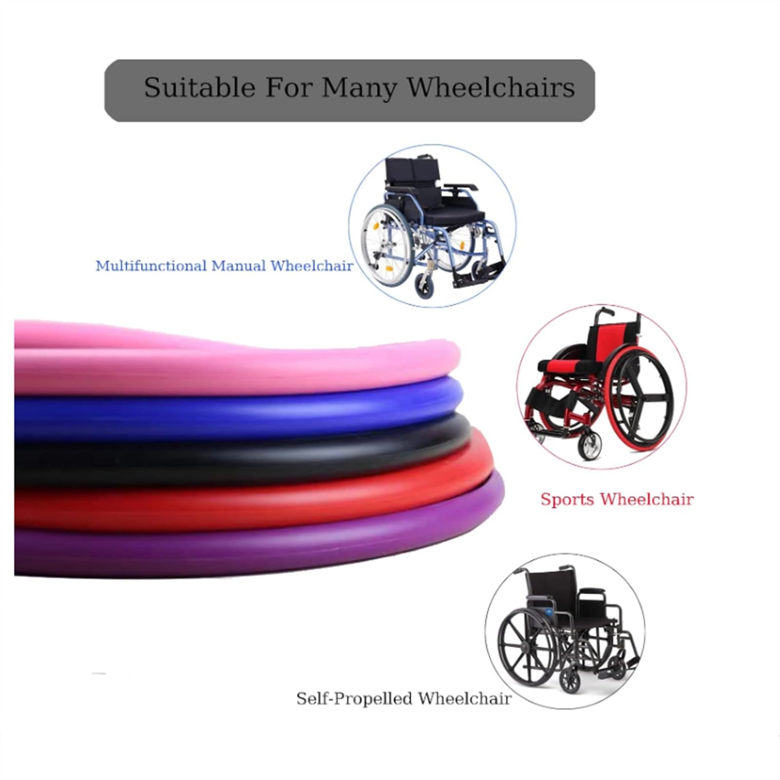 Funda para silla de ruedas, accesorios para silla de ruedas, funda para silla de ruedas antideslizante y resistente al desgaste de 22 pulgadas/24 pulgadas, 1 par de fundas de silicona para silla de r