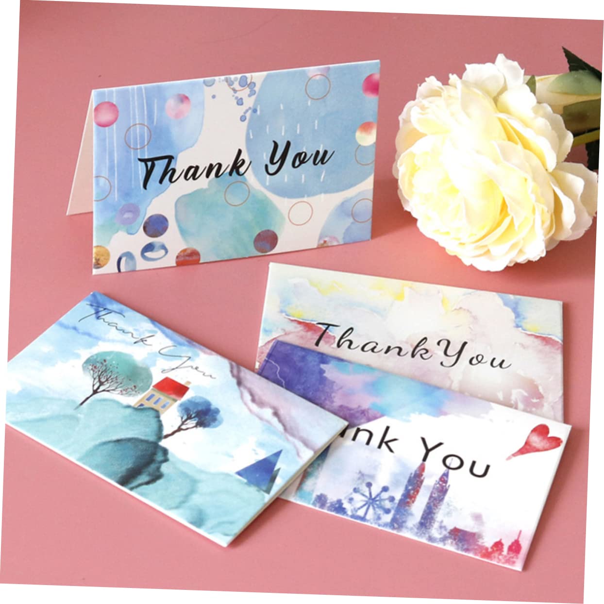 STOBOK 48sätze Dankeskarten Dekorativem Design Mit Umschlägen Und Stickern Danksagungen Für Hochzeiten Feiern Und Besondere Anlässe Geeignet Für Babygeschenke Und Mehr