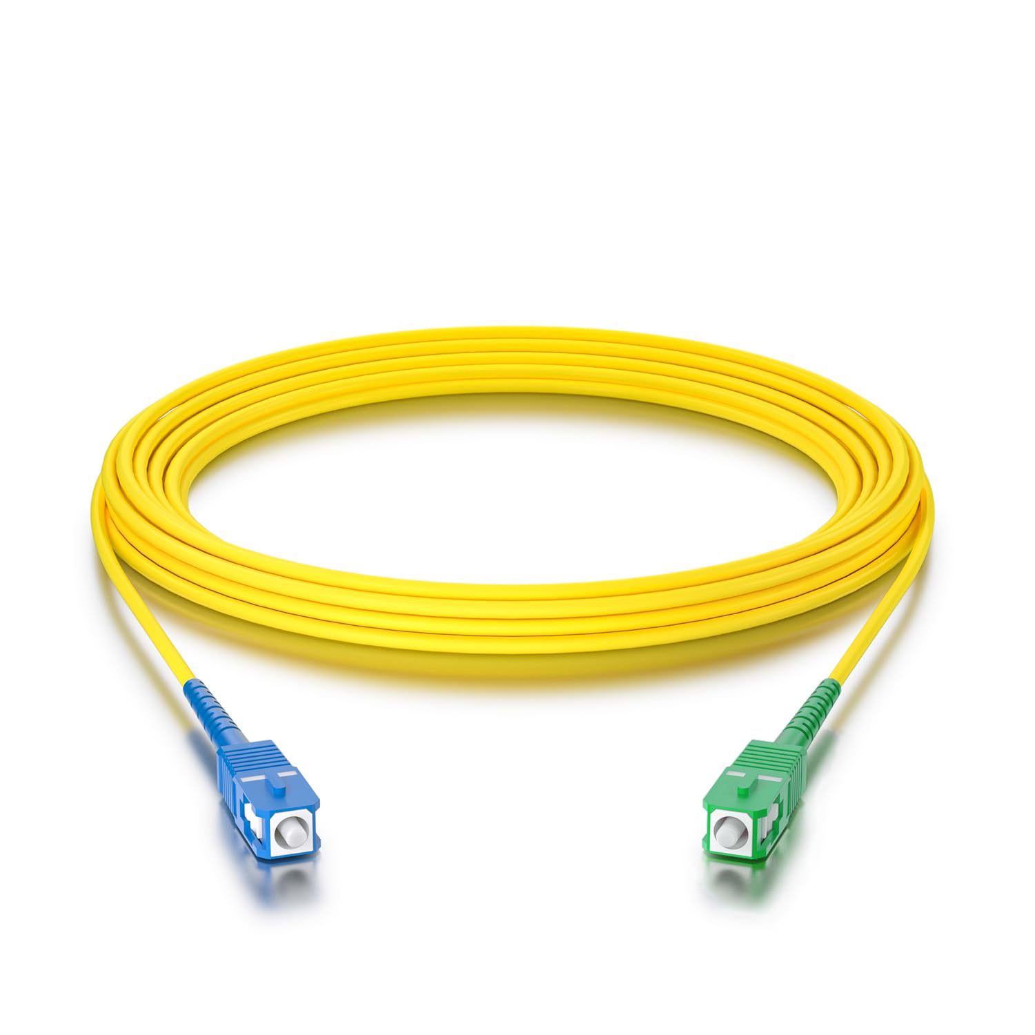 10Gtek SC/APC a SC/UPC Simplex Cavo Fibra Ottica 3-meter, 9/125μm Monomodale Cavo Patch Fibra LSZH, Compatibile con Freebox Iliad(Free), Bianco