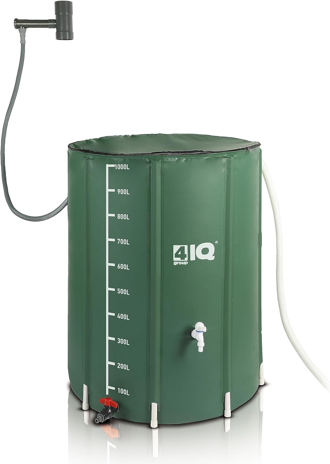 4IQ Réservoir Eau de Pluie 1000L – Récupérateur d’Eau Résistant aux Intempéries – Réservoir de Jardin avec Système Complet de Prélèvement