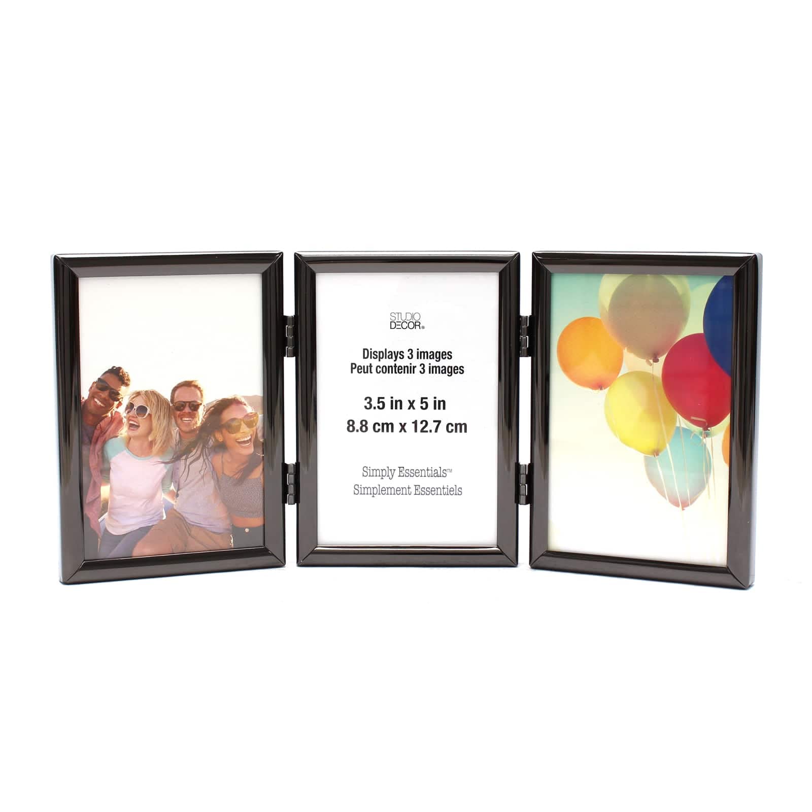 Simply Essentials™ 3 Opening 3.5”; x 5”; Black Hinged Metal Frame by Studio Décor®