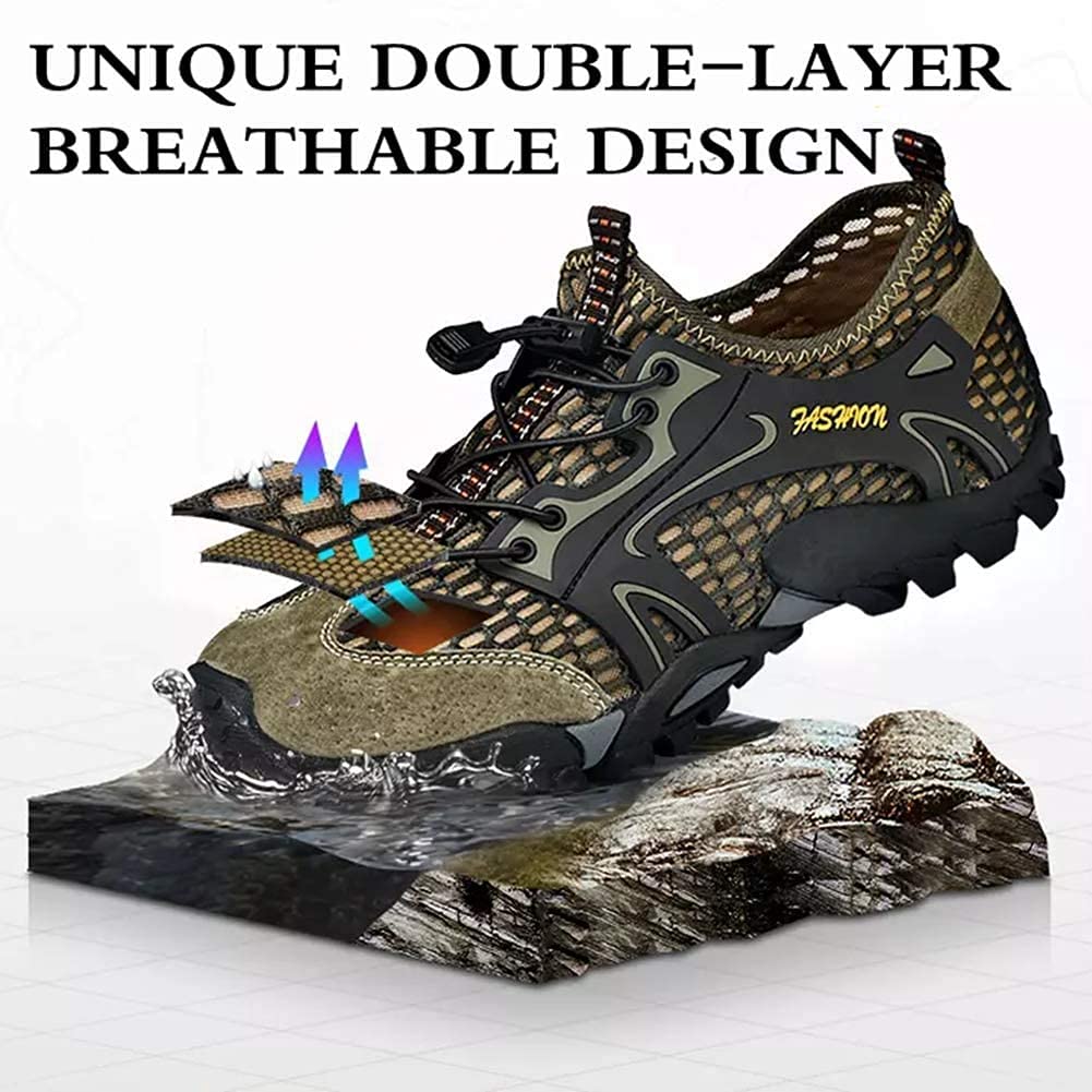 Męskie Buty Do Wody Quick Dry Sport Aqua Shoes Miękkie Oddychające Lekkie Sandały Outdoor Mesh Sandals Barefoot Training Walking Sneaker