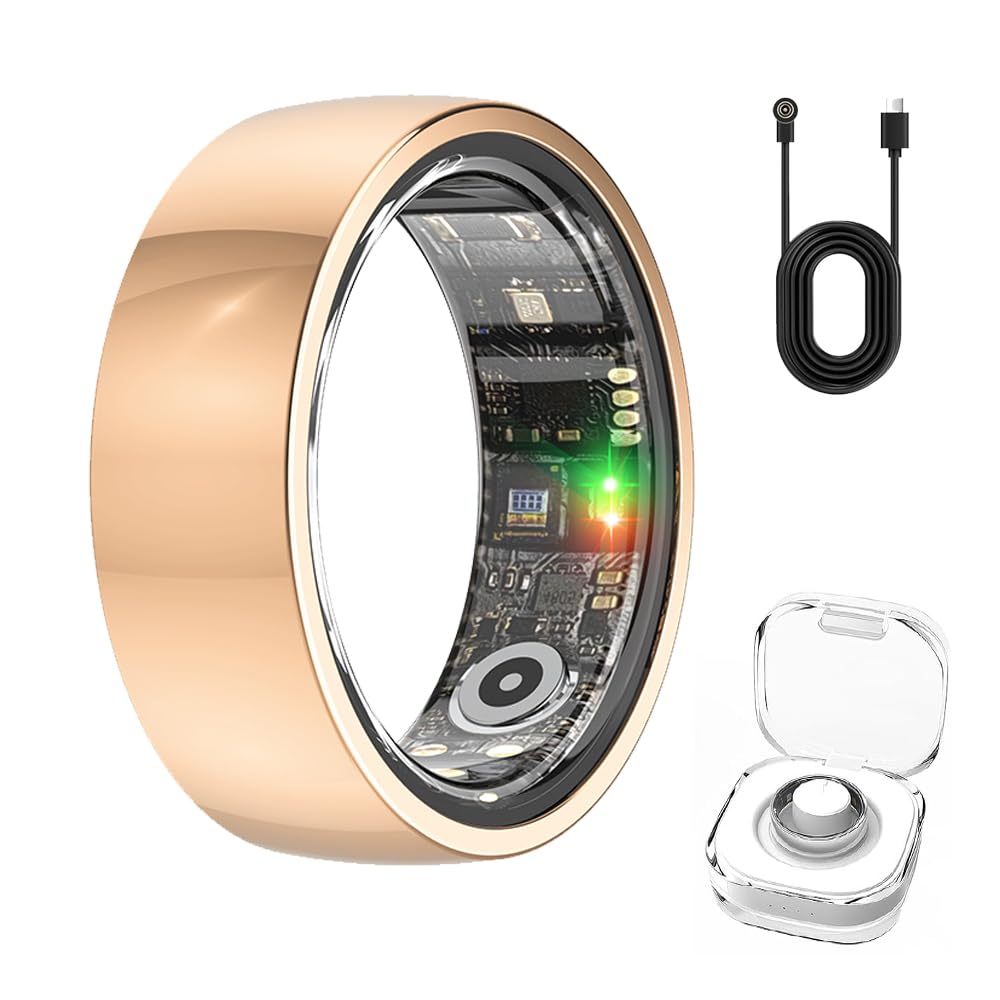 SM SEVENMORE Health Smart Ring Fitness Tracker with GPS Route for Men Women, Step/Heart Rate/Blood Oxygen/Blood Pressure/Sleep Monitoring for iPhone & Andriod, No App Subscription (Rose Gold, #12)-image-15