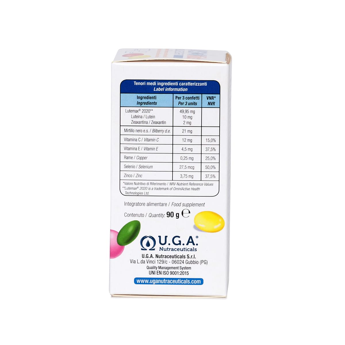 Supplément pour la vue enfants Vision Kids BLUE LIGHT à base de lutéine, zéaxanthine et canneberge noire | Confettis exquis au chocolat noir I 90 dragées (1 mois)