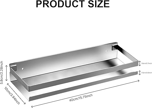 Miniatura 3 de Merkaunis Estante de baño de acero inoxidable estante de ducha para baño cocina ducha estante de almacenamiento de metal resistente al óxido estante