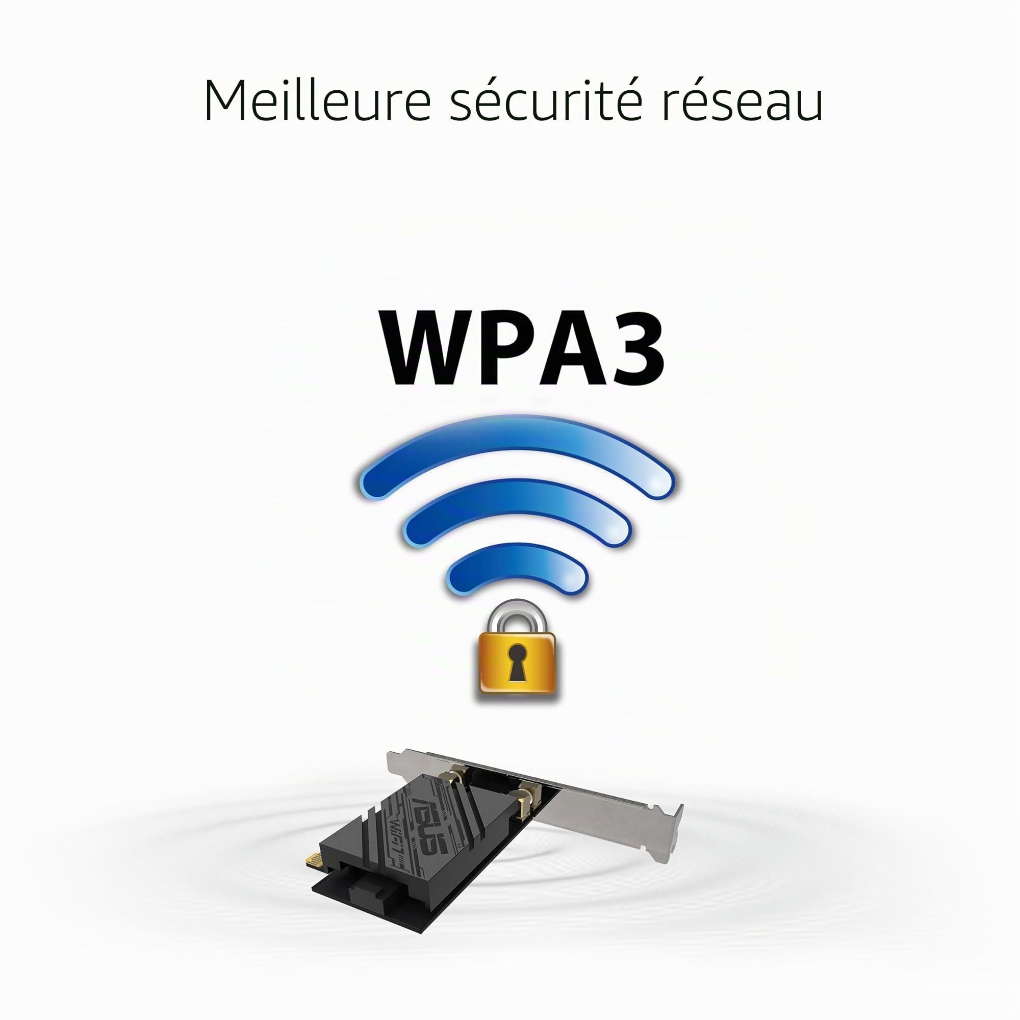 ASUS BE9400 Tri Band PCI-E WiFi 7 (802.11be) Bluetooth 5.4, sécurité réseau WPA3, OFDMA et MU-MIMO, Fonctionnement Multi-Liens, Compatible Uniquement avec Les Cartes mères lntel