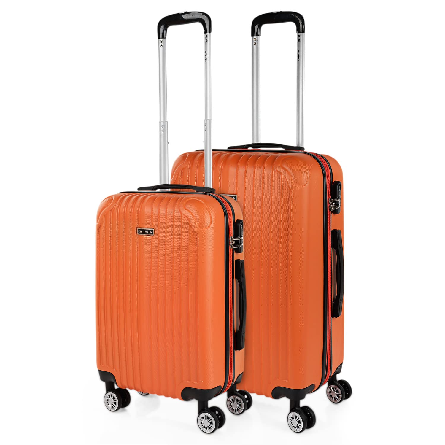 ITACA - Maletas Grandes De Viaje Rígidas Ligeras con 4 Doble Rueda 360° Maleta Grande 23 Kilos Alta Resistencia Extensible Maleta XL Duradera, Mandarina — view 45