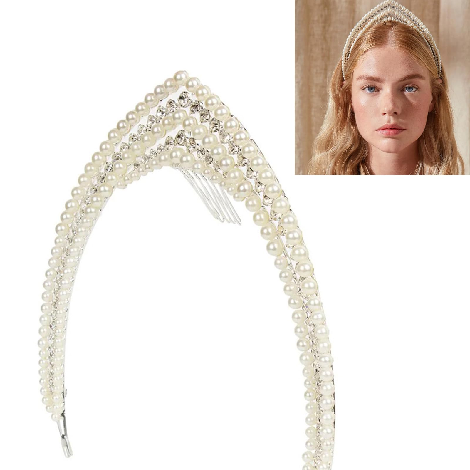 2 pezzi Fasce per capelli con strass per donne e ragazze, fasce per