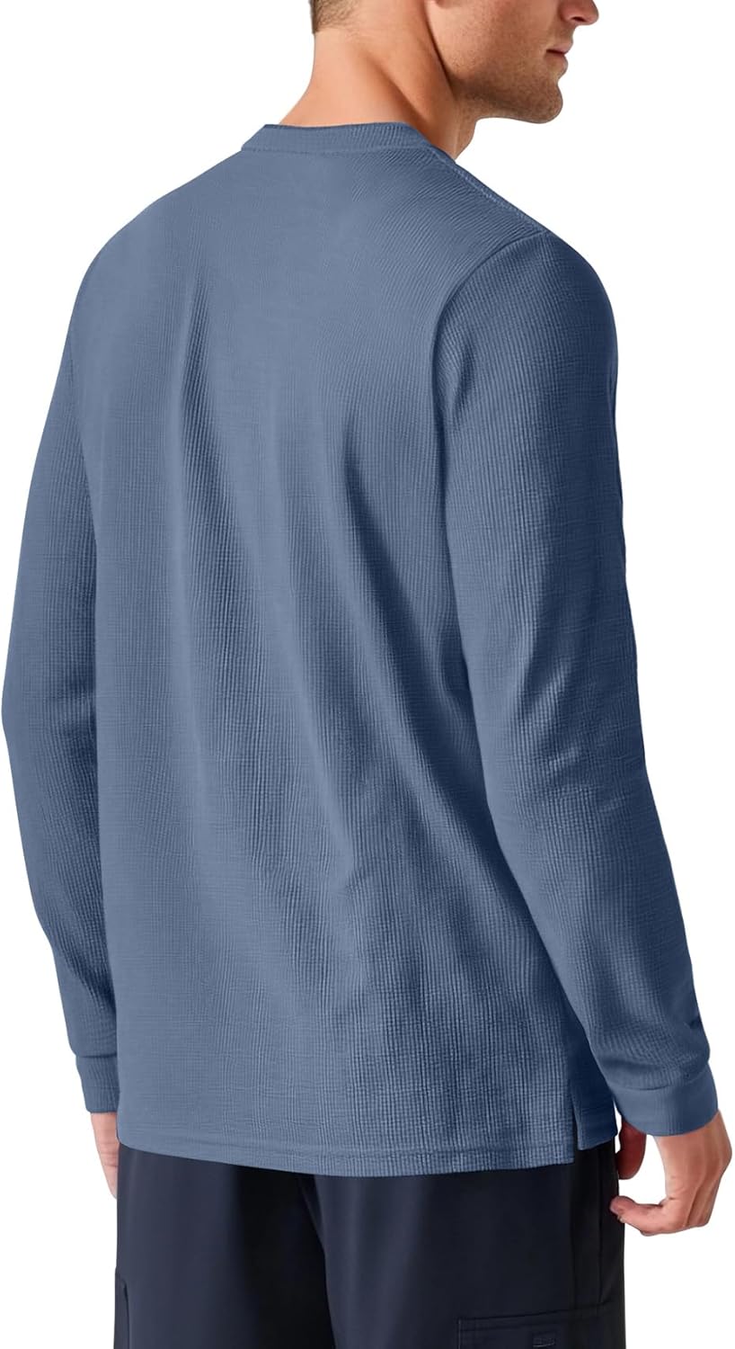 Zengjo Mens Long Sleeve Henley Shirts Casual 3-Button Cotton-Poly Blend T-Shirts - Image 2