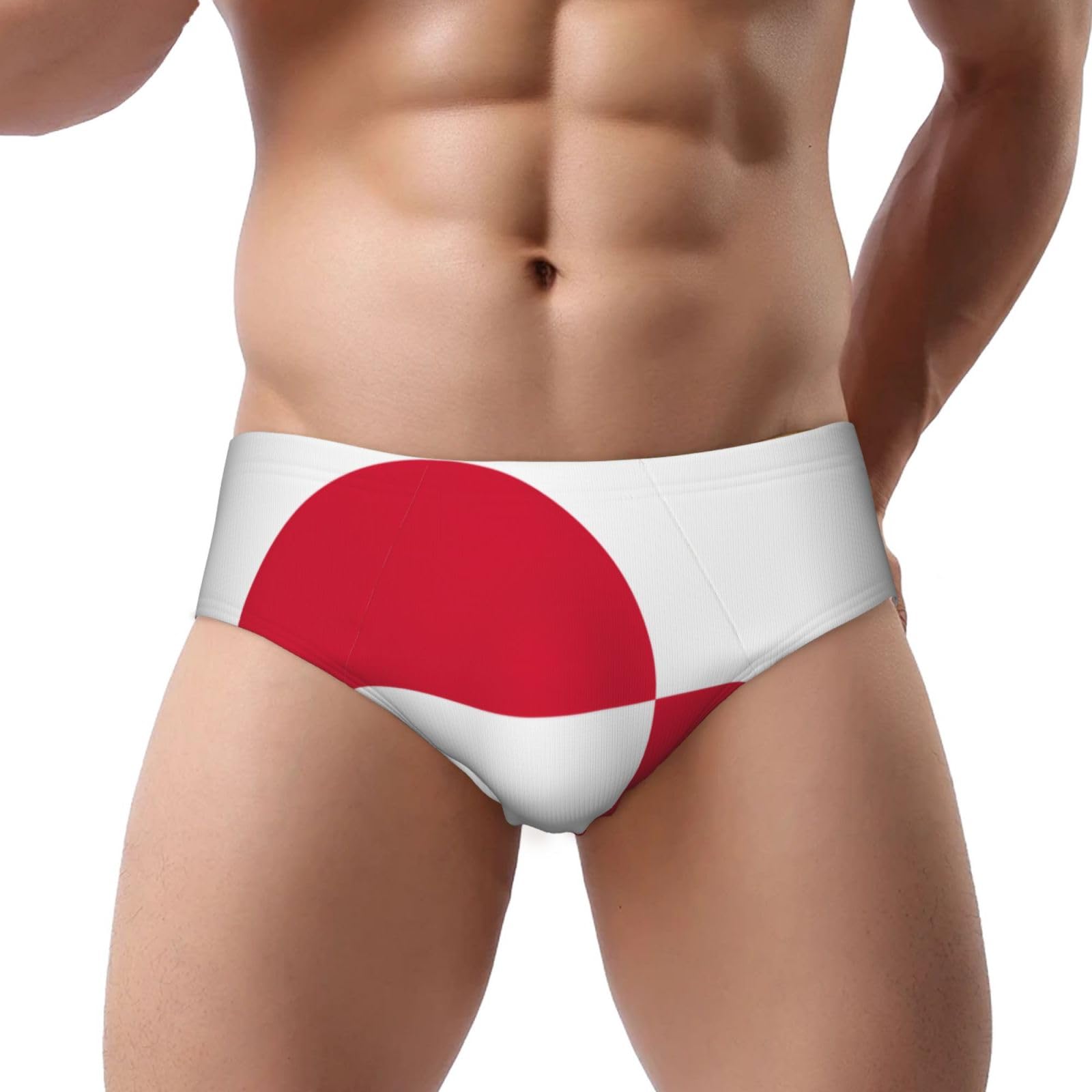 Zaixiansj Men's Black Briefs, Greenland Flag Print Underpants Soft Stretchy Thong Underwear For All Day Comfort - 3XL