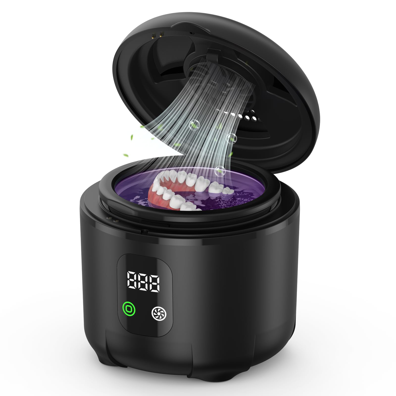 2025 Ultrasonic Retainer Cleaner- 45KHz 25W Portable Denture Cleaner with Drying Function and Removable Inner for Dentures, Mouth Guards, Aligners,