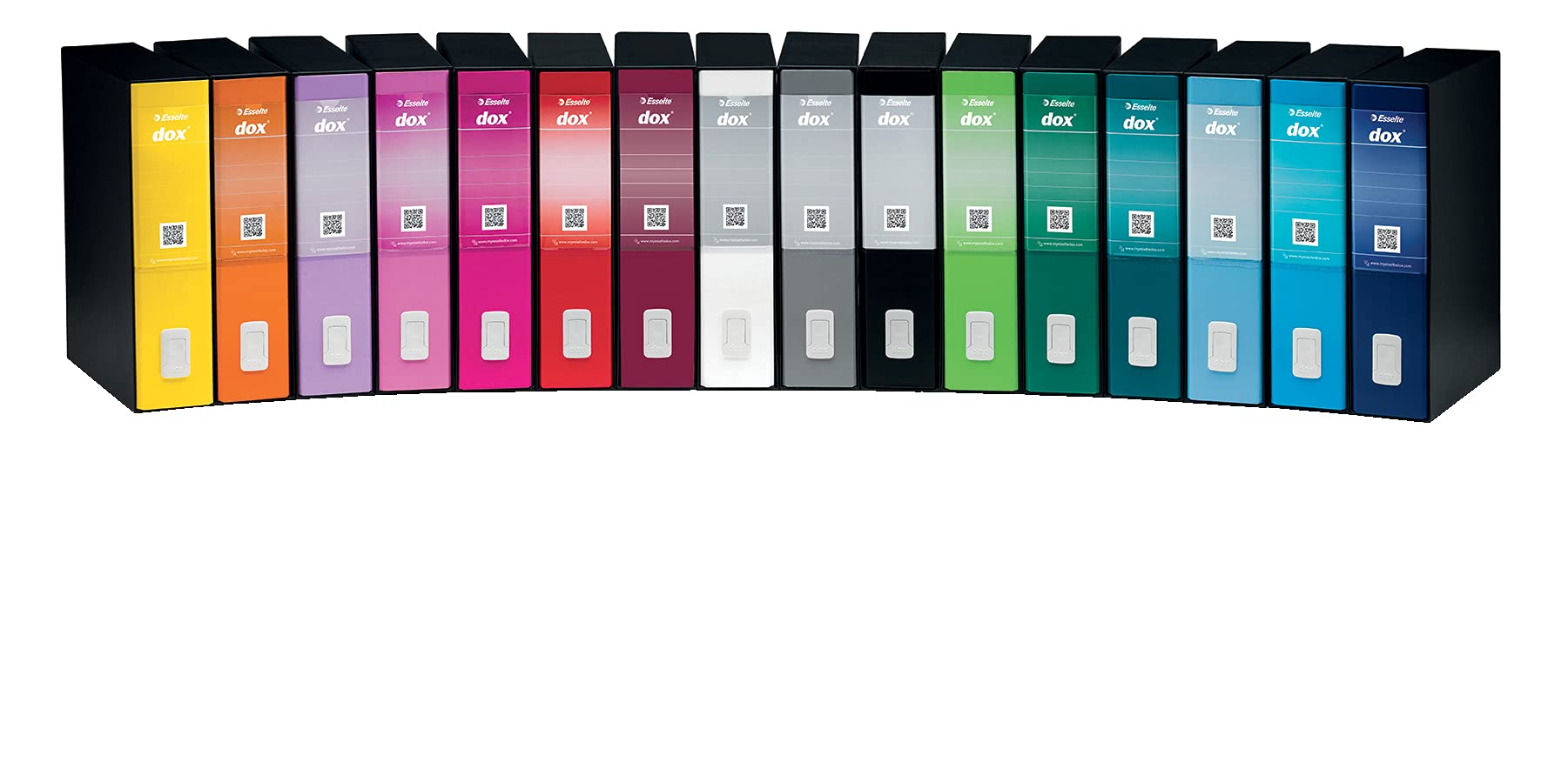 Esselte TriDox Trendy Dox2 Confezione da 3 Raccoglitori con Meccanismo a Leva in Formato Protocollo, 8,5 cm x 35,2 cm x 28,8 cm – Fucsia, Giallo e Verde,