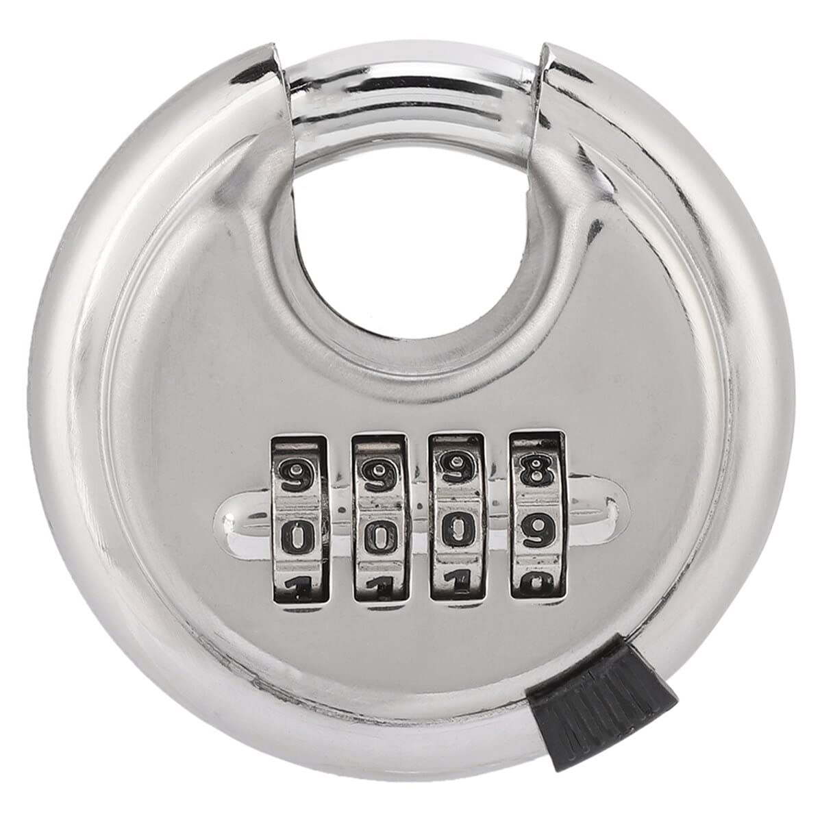 Ykmyxz Onecolor Combination Lock， 4-Dial Password Round Padlock Key Stainless Steel Locks For Outdoor Warehouse Fences