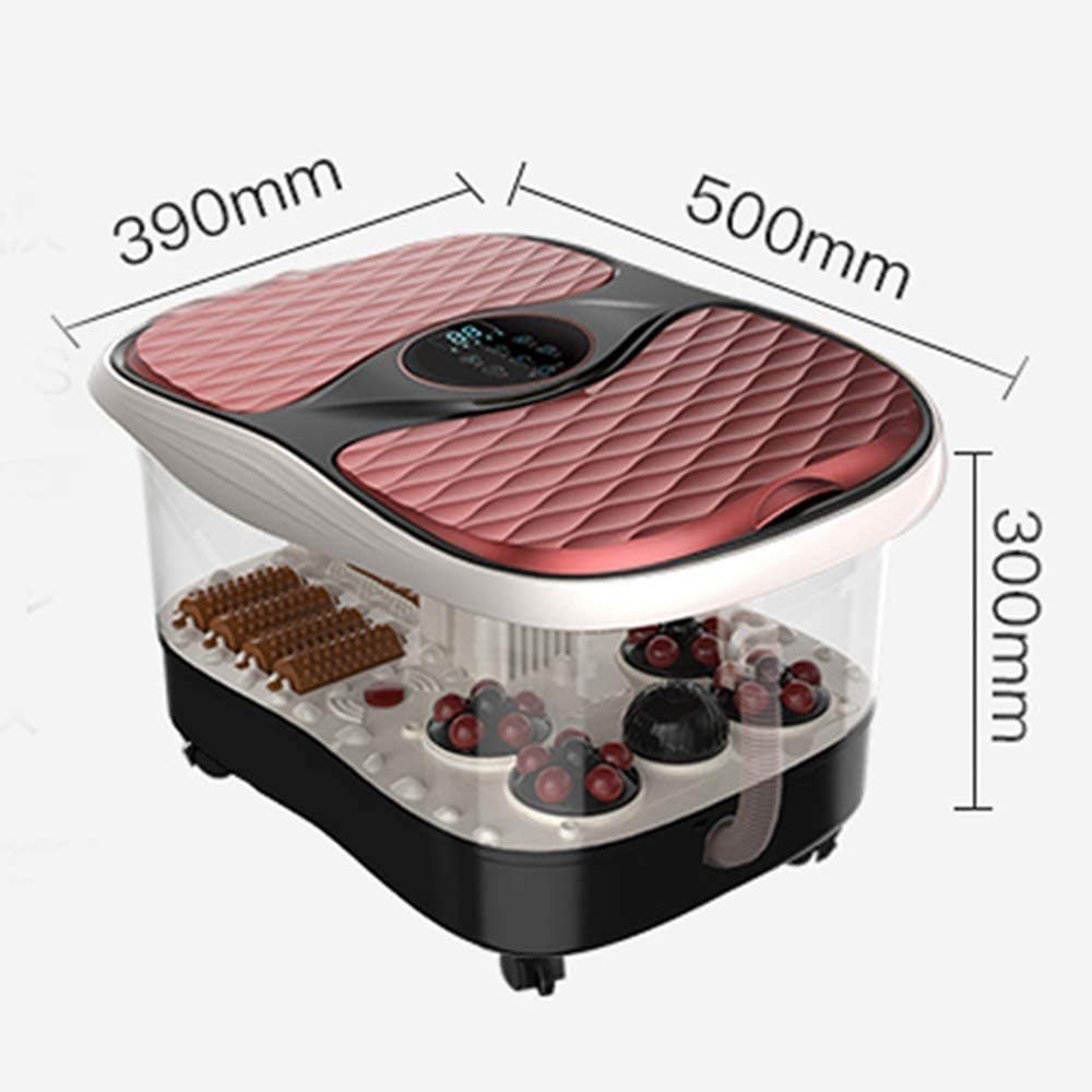 Masajeador de Spa de Baño 6 en 1 para Pies con Burbujas de Calor, Punto de Acupuntura de Masaje con Rodillo Shiatsu Motorizado, Conversión de Frecuencia, Temperatura de Tiempo Ajustable, Dos Personas