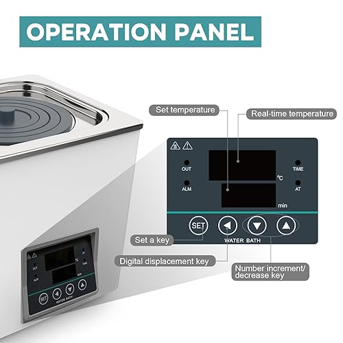 Miniatura 2 de Baño de agua de laboratorio Digital WB100-1 Calentador termostático Dispositivos de calefacción eléctrica Revestimiento de acero inoxidable